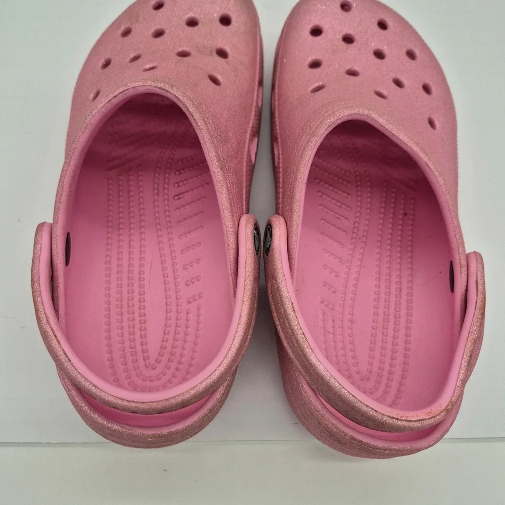 Pink Crocs Classic Glitter Clogs